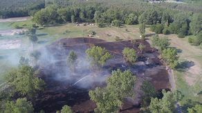 Drohnenaufnahme vom Flächenbrand in Saspow